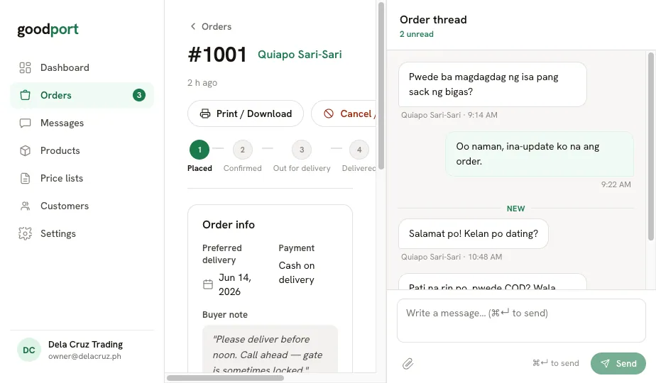 Order detail