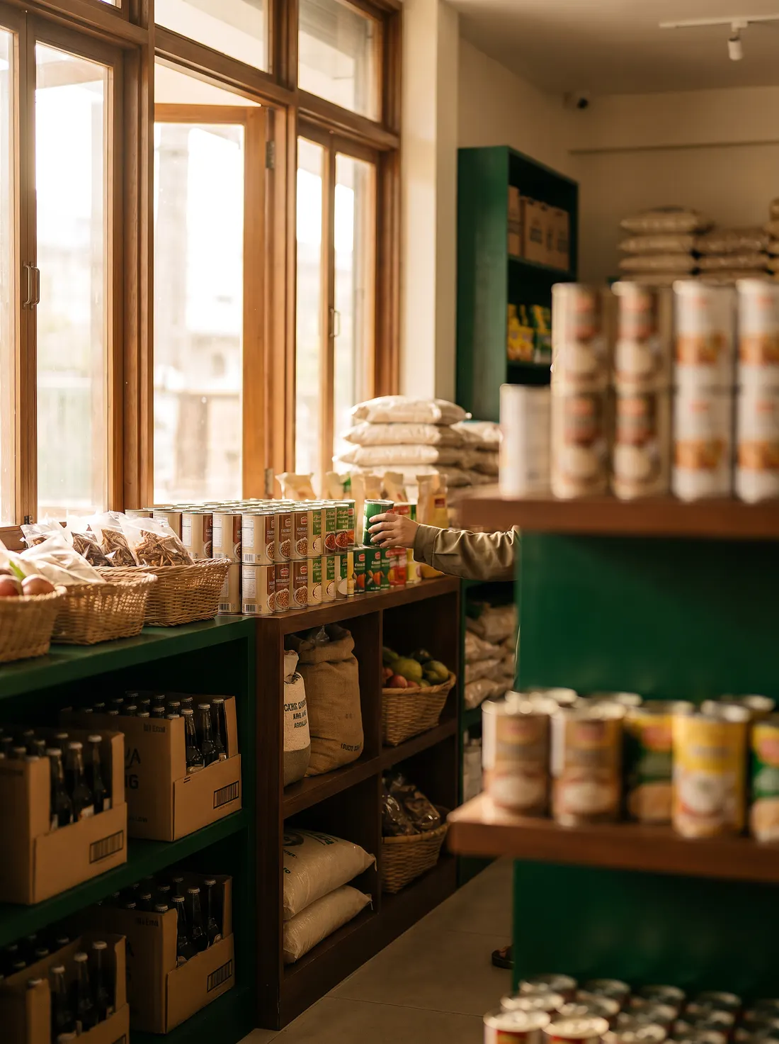 A calm, well-organized wholesale supply store