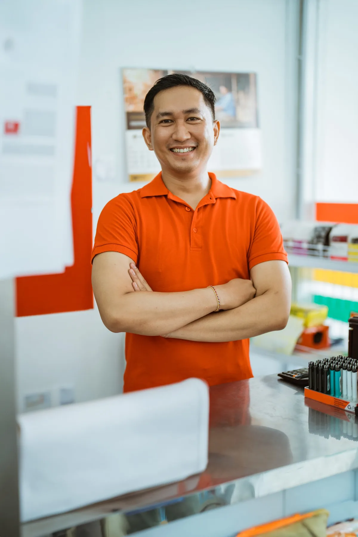 Store owner in a mini market